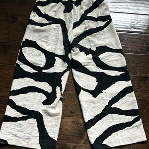 Have & Blair London Monochrome Abstract Women’s Wide Leg Trousers, XS